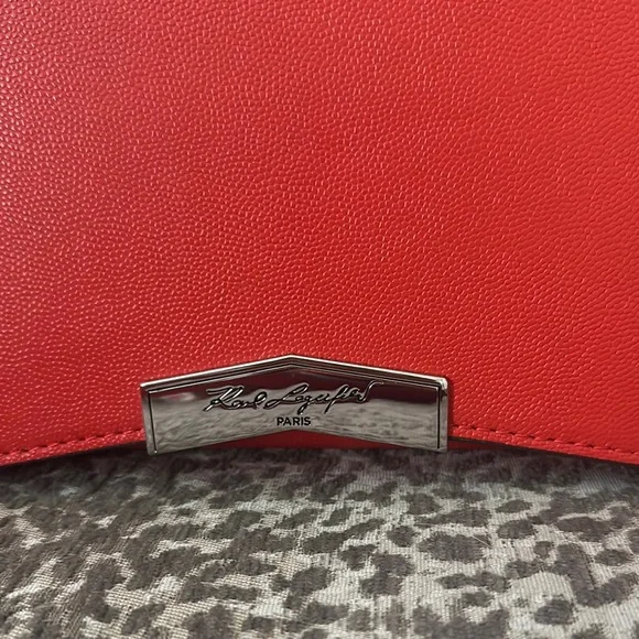 Karl Lagerfeld Red Satchel with Versatile Design NWOT - Picture 2 of 6